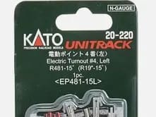 Kato 20-220 N Elektrische Weiche links R481mm 15° (1 Stk.)