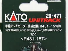 Kato 20-471 N Blechträgerbrücke gebogen R481mm 15° Grün mit Geländer außen (1 Stk.)