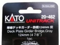 Kato 20-462 N Blechträgerbrücke gerade 124mm Grau mit einseitigem Geländer (1 Stk.)