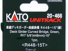 Kato 20-466 N Blechträgerbrücke gebogen R448mm 15° Grün mit Geländer innen (1 Stk.)