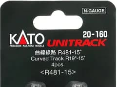 Kato 20-160 N Gleis gebogen R481mm 15° (4 Stk.)
