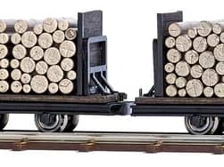 Busch 12211 2 WAGEN MIT RUNDHOLZ H0