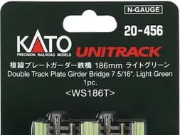 Kato 20-456 N Blechträgerbrücke doppelgleisig gerade 186mm Hellgrün (1 Stk.)
