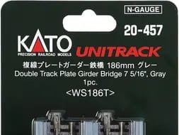 Kato 20-457 N Blechträgerbrücke doppelgleisig gerade 186mm Grau (1 Stk.)