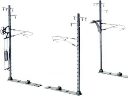 Kato 23-066-2 N Moderner Stahlrohrmast weit 1-gleisig (20 Stk.)