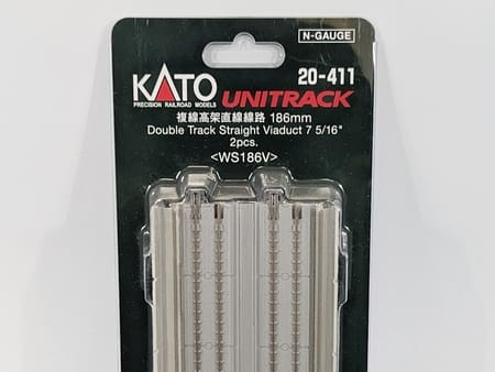 Kato 20-411 N Viadukt doppelgleisig gerade 186mm mit Plattenfahrbahn (2 Stk.)