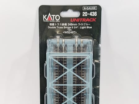 Kato 20-436 N Kastenbrücke doppelgleisig gerade 248mm Hellblau (1 Stk.)