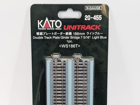 Kato 20-455 N Blechträgerbrücke doppelgleisig gerade 186mm Hellblau (1 Stk.)