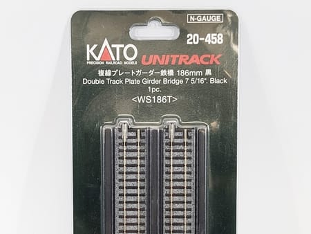 Kato 20-458 N Blechträgerbrücke doppelgleisig gerade 186mm Schwarz (1 Stk.)