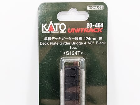 Kato 20-464 N Blechträgerbrücke gerade 124mm Schwarz mit einseitigem Geländer (1 Stk.)