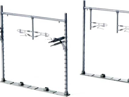 Kato 23-067-1 N Moderner Betonmast mit Quertragwerk weit 2-gleisig (12 Stk.)