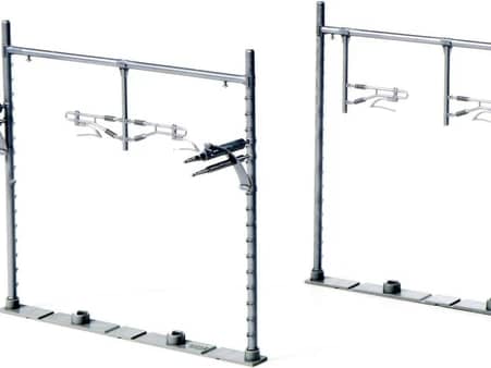 Kato 23-067-2 N Moderner Stahlrohrmast mit Quertragwerk weit 2-gleisig (12 Stk.)