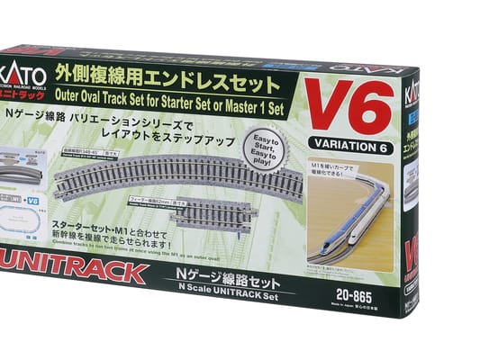 Kato 20-865 N Variations-Set V6 Äußeres Gleisoval zu M1 (18-teiliges Set)