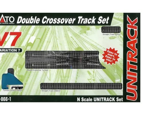 Kato 20-866 N Variations-Set V7 Doppelter elektrischer Gleiswechsel (6-teiliges Set)