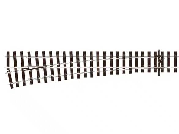 PECO SL-U1189 1/76 TURNOUT BULLHEAD LARGE RADIUS L/H 258MM