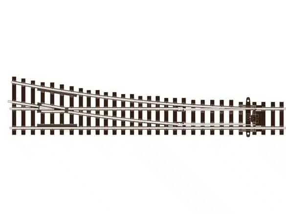 PECO SL-U1295 1/120 TURNOUT C55 MEDIUM RADIUS R/H 180MM