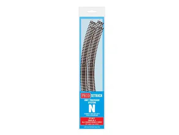 PECO ST-3017 1/160 CURVE DOUBLE NO.3 RADIUS 333.4MM 4 PCS.