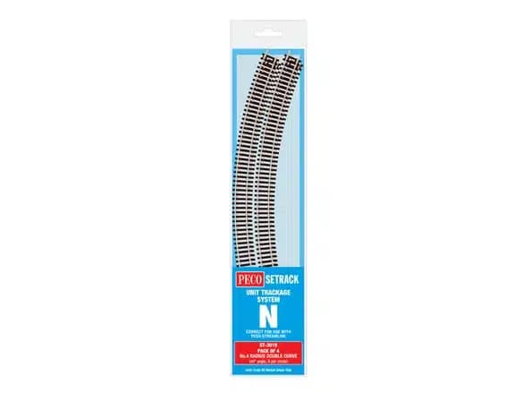 PECO ST-3019 1/160 CURVE DOUBLE NO.4 RADIUS 333.4MM 4 PCS.