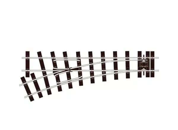 PECO SL-E692 1/76 TURNOUT SMALL RADIUS L/H 369MM