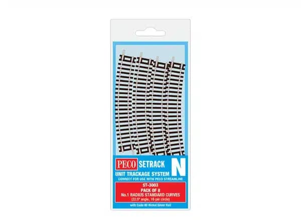 PECO ST-3003 1/160 CURVE STANDARD NO.1 RADIUS 228MM 8 PCS.