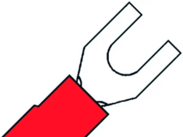 Stiftkabelschoen vork rood M3