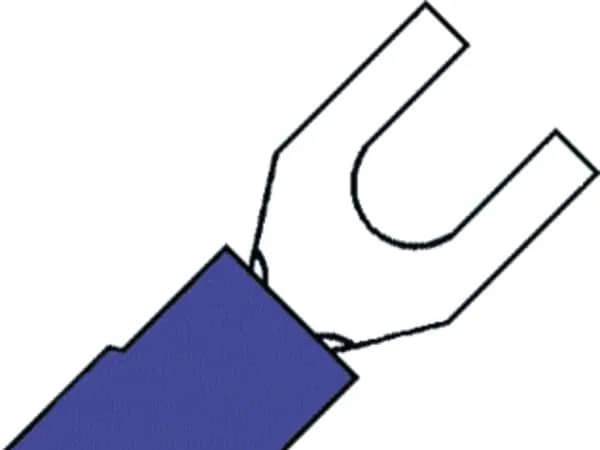 Stiftkabelschoen vork blauw M4