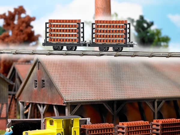 Busch 12203 2 ZIEGELTRANSPORTWAGEN H0