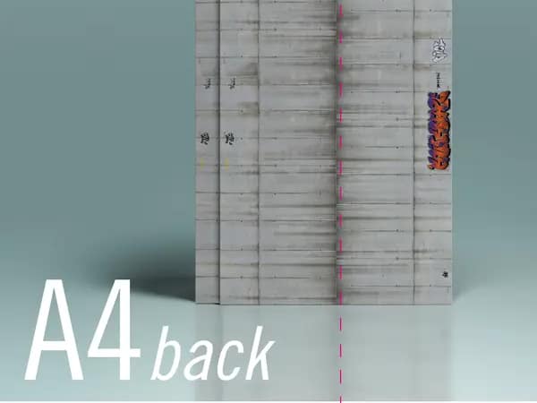 Modeltex Betonnen Keerwand 02 : Weathered met grafitti - A4 N 1:160