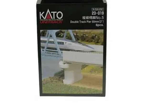Kato 23-019 N Betonpfeiler rund Nr. 5 (50mm) für doppelgleisige Brücken u. Viadukte (6 Stk.)