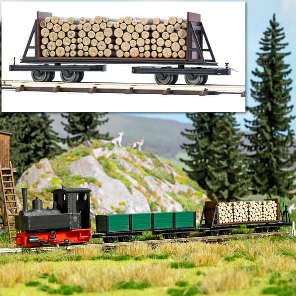 Busch 12247 FLACHWAGEN MIT HOLZLADUNG H0