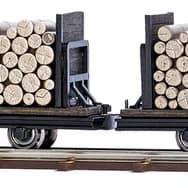 Busch 12211 2 WAGEN MIT RUNDHOLZ H0