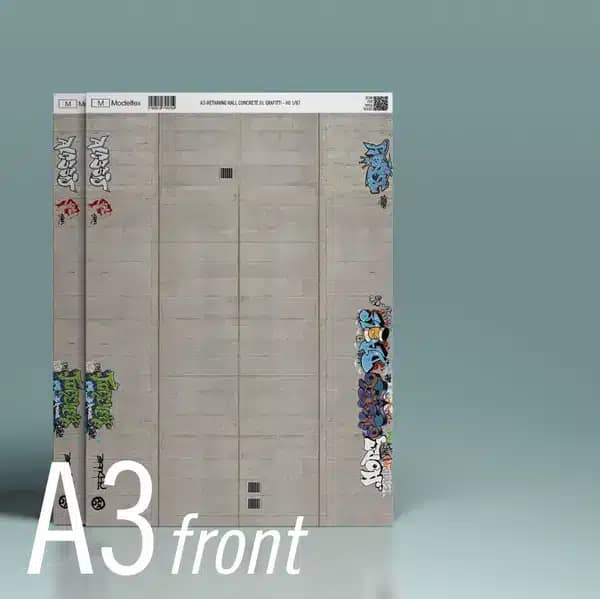 Modeltex Betonnen Keerwand 02 : Weathered - A3 H0 1:87